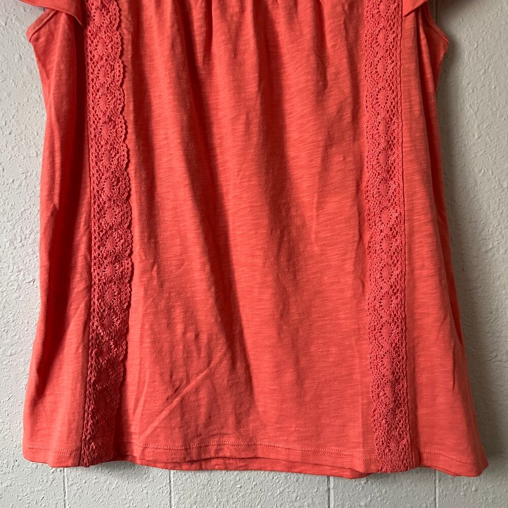 St. John's Bay Crochet Flutter Sleeve Womens Top Petite S Indie Boho Chic Beachy - Picture 4 of 12